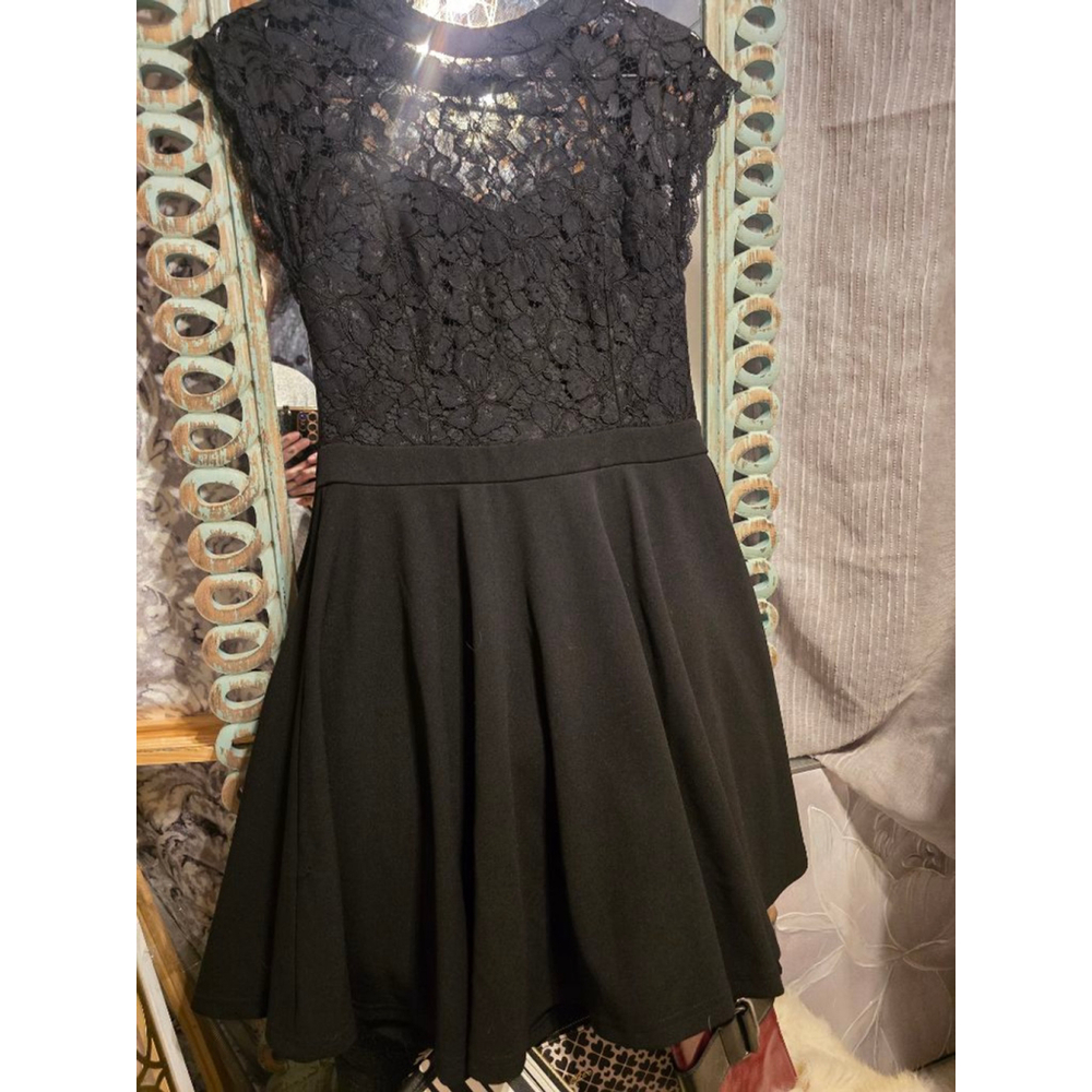 JUN & IVY Little Black Dress Black Lace WhimsyGoth Mini Dress XS - Picture 3 of 9